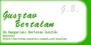 gusztav bertalan business card